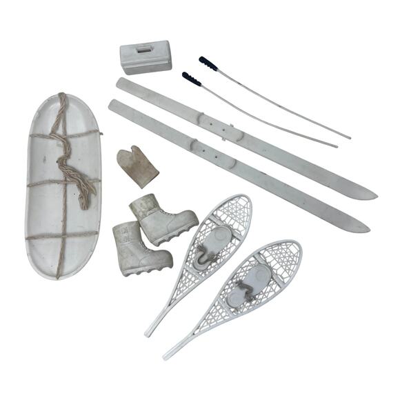 GI Joe Ski Patrol Accessories VTG White Sled Snow Shoes Boot Glove Pole - AS IS - Picture 1 of 7
